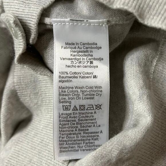 NWT J.Crew Factory Heather Gray Cotton Cardigan XS Lightweight Classic - Picture 6 of 6